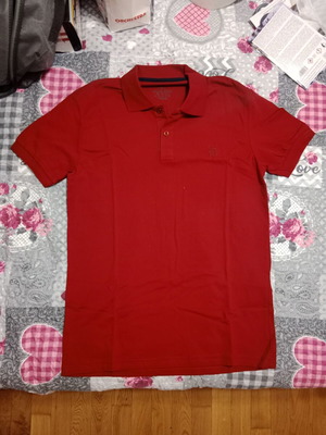 Jack & Jones men's burgundy red polo shirt, medium