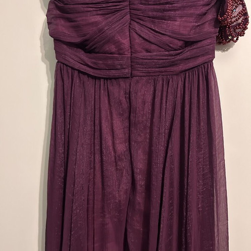 Maxi purple dress with embroidered sleeves like new, size S-M