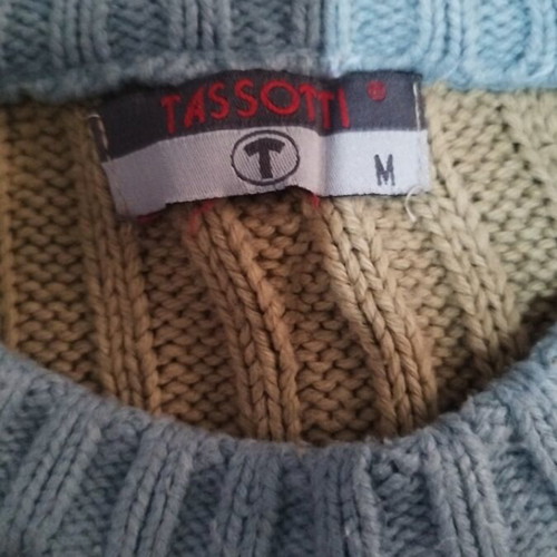 Tassotti wool sweater like new, blue and brown, size M