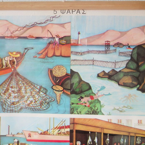 Old school map The Fisherman used, educational material