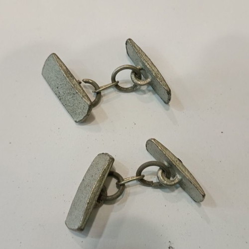 Cufflinks used 1940s white and gray