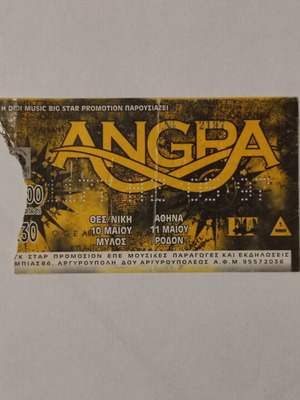 Angra concert ticket 11/5/1997 like new, collectible