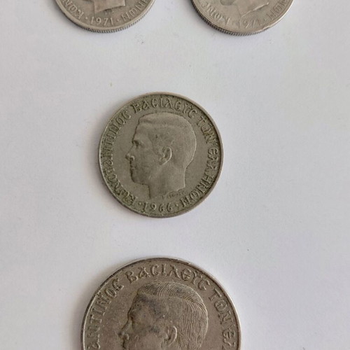 Greek coins used, Kingdom of Greece and junta, pack of 12