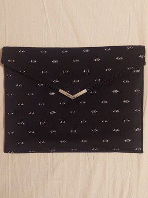 Achilleas Accessories envelope bag with eye pattern, dark blue