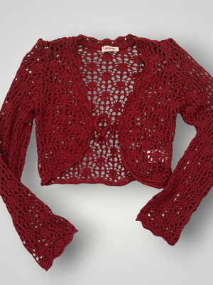 Crochet cardigan like new, size M, orange