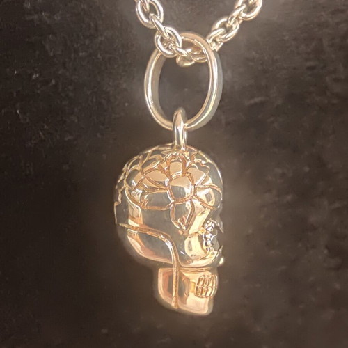 Links of London Sterling Silver Skull Necklace with Gemstone Eyes