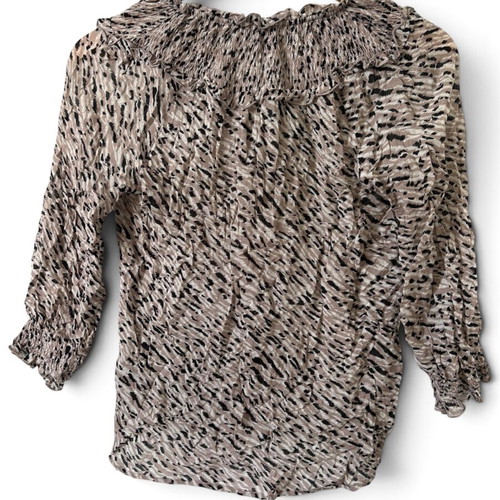 Levete Room animal print shirred blouse, size XS