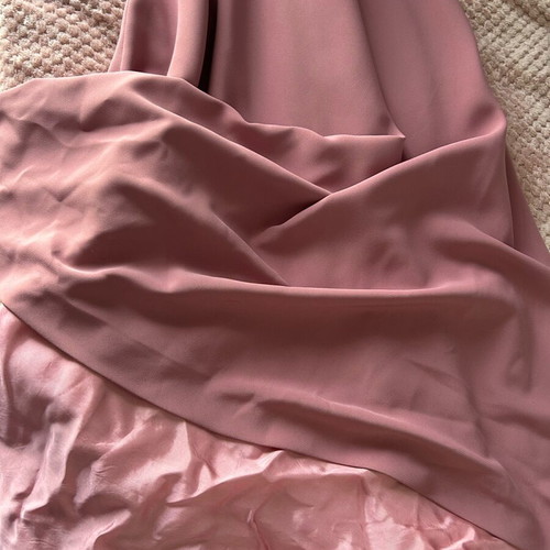 Long dress handmade from georgette, rotten apple color, size S like new