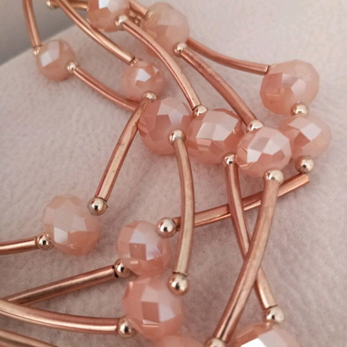 Pendant with beads like new, pink and gold