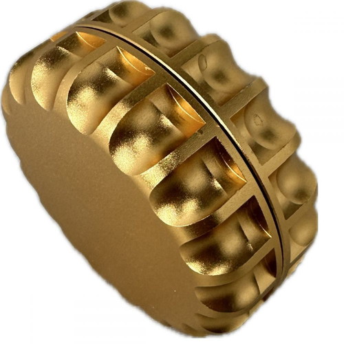 Metallic magnetic grinder gold 60x28mm new