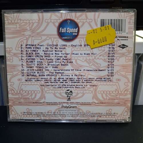 Full Speed Three CD compilation used, electronic house