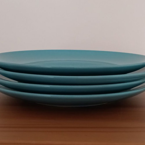 IKEA ceramic plates set of 4 turquoise like new