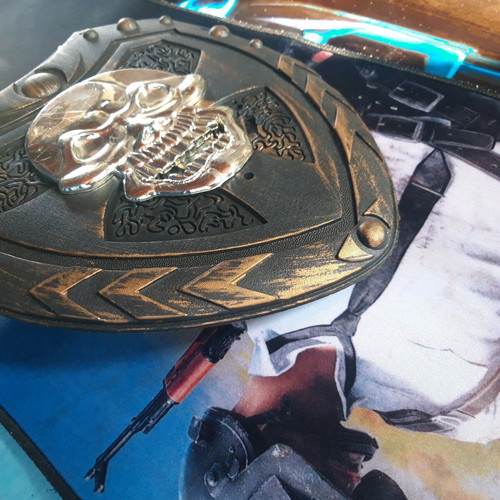 Children's Shield with Skull, Ready for Adventures.