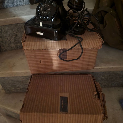 Siemens vintage NOS telephone from 1970s with original box and accessories