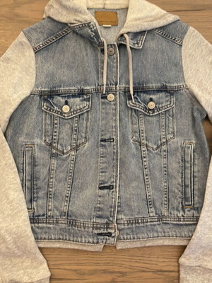 American Eagle Jean Jacket new, gray and blue, size S
