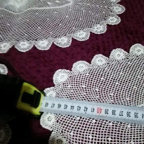 Handmade knitted set of 7 pieces like new, fine lace thread