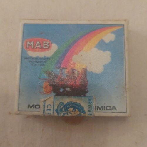 Vintage empty Mika matchbox used with MAB tractor and rainbow design