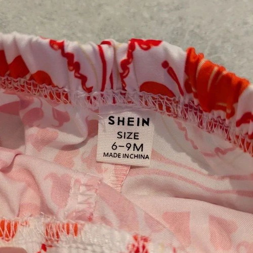 SHEIN baby set 2 pieces like new, one-shoulder top and wide pants