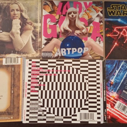 Booklets Lady Gaga, Sheryl Crow, Star Wars pop used, pack