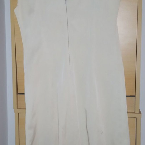 Straight-line dress used, beige, size M, with bow