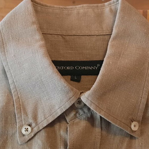 Oxford Company men's long-sleeve linen shirt size L like new
