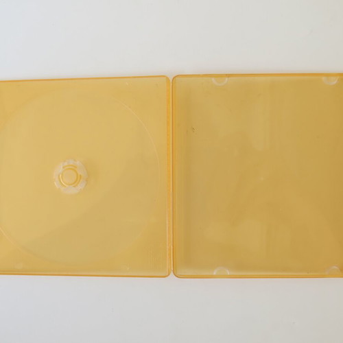 CD/DVD slim case orange like new, one-piece clamshell