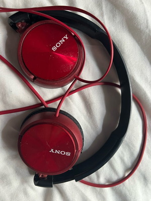 Sony headphones red used, wired