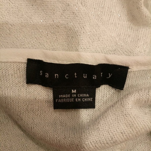 Women's top like new, long-sleeve, white with silver thread, size M Sanctuary