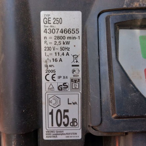 VIKING GE 250 ηλεκτρικός τεμαχιστής κλαδιών μεταχειρισμένος
