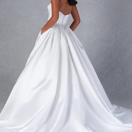 Justin Alexander Mikado strapless wedding dress with sweetheart neckline