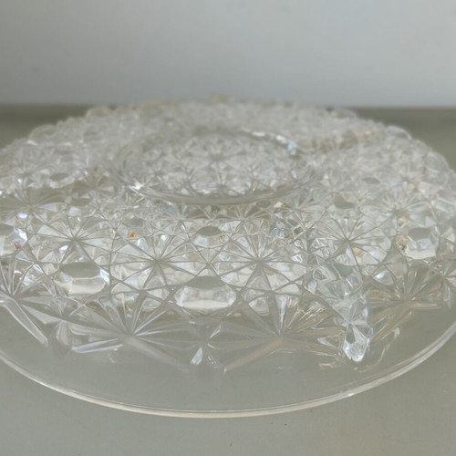 Crystal Serving Platter with Divided Sections vintage like new
