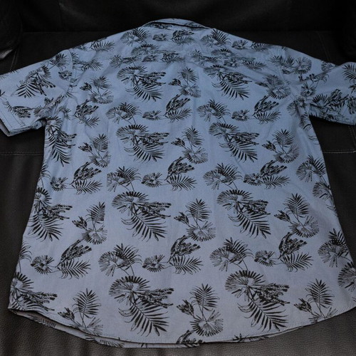 Tokyo Laundry Blue Floral Short-Sleeve Shirt like new, size M