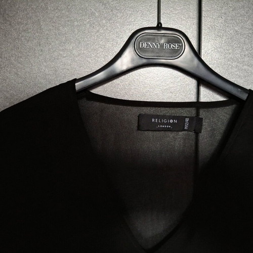 Religion blouse like new, black and blue with transparent back