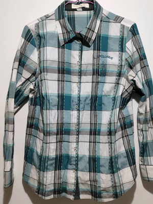 Alessa W Women's Shirt XL Like New Blue-White