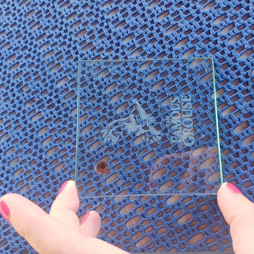 Glass coasters with some minor damage