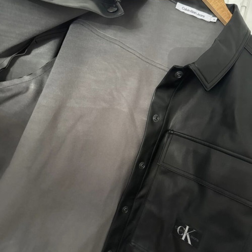 Calvin Klein jacket new, black, short sleeve with suede lining