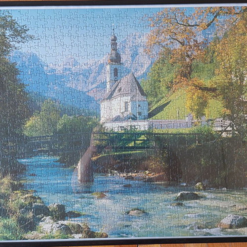 Puzzle in frame like new, dimensions 0.53x0.73 m