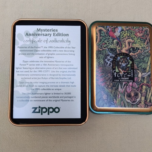 Zippo Mysteries of the Forest 10th Anniversary Limited Edition lighter like new