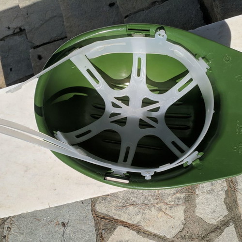 Safety helmet new, green, made in Italy