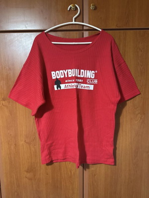 Bodybuilding Club Men's Training Shirt new, black and red, size S