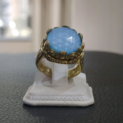 Silver 925 gold plated ring with real apetite new