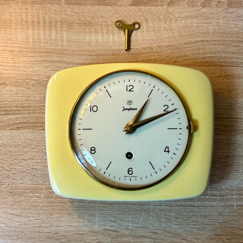 Junghans wall clock used porcelain wind-up