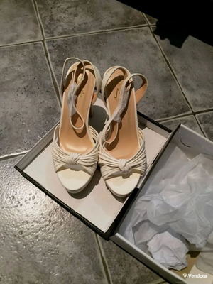 Luigi white platform sandals new, size 37