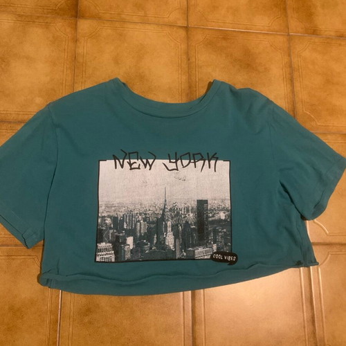Zara short-sleeve shirt used, green, size 140 cm