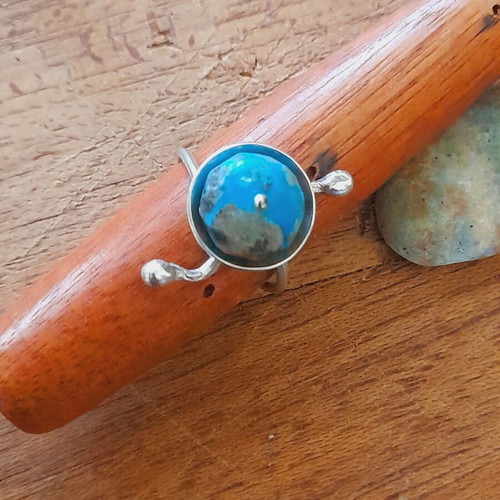 Handmade silver ring 925 with turquoise semi-precious stone new