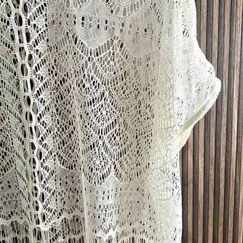 H&M Crop Boho Top Large White like new