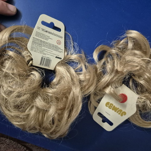 Postis Hair Scrunchies Jumbo Set of 2 Blonde Synthetic Hair