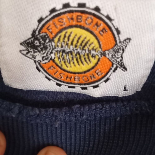 Vintage Fishbone sweatshirt used, size Large, blue with print