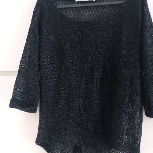 Fishnet black blouse like new, size Medium