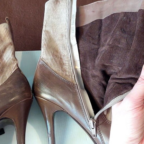Vintage ankle boots size 40, beige and brown